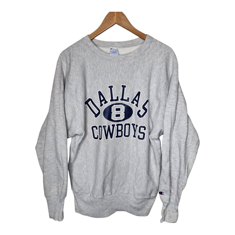 Vintage 90s Champion Reverse Weave Sweatshirt Large Dallas Cowboys USA Made NFL